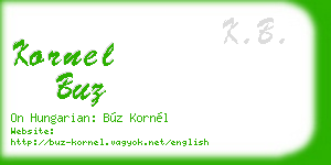 kornel buz business card