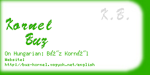 kornel buz business card